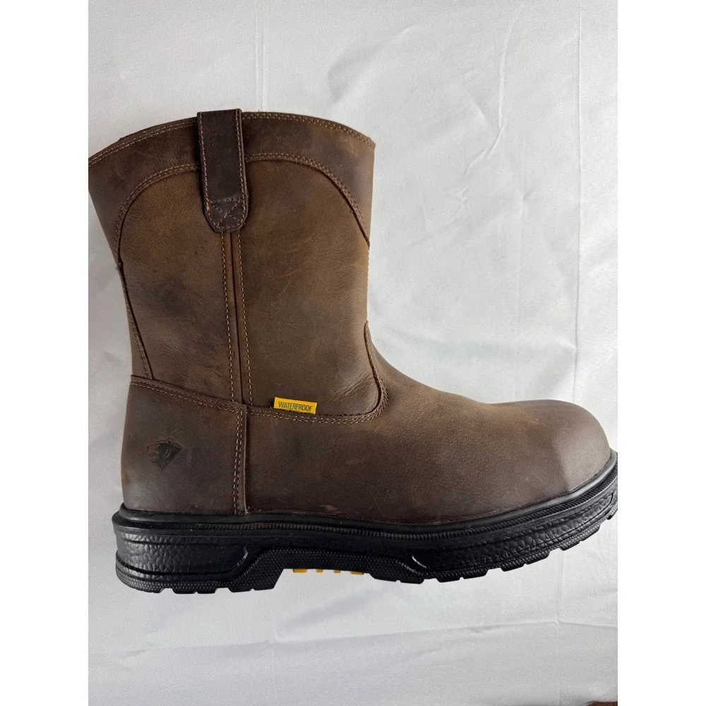 Herman Survivors Plower Steel Toe Waterproof Work Boots Mens 13 Brown Leather